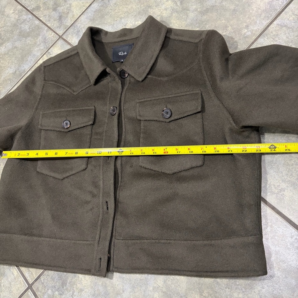 Rails Women’s Easton Wool Blend Olive Cropped Shacket Sz XL Casual Preppy Party - Picture 11 of 13